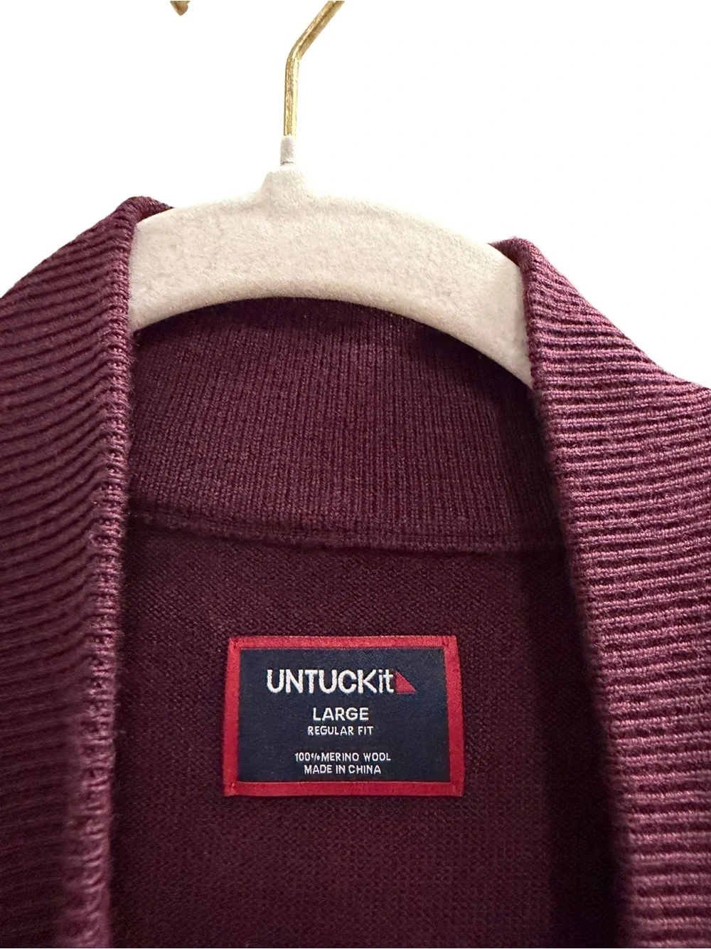 UNTUCKIT Belguardo Sweater Burgundy Size Large